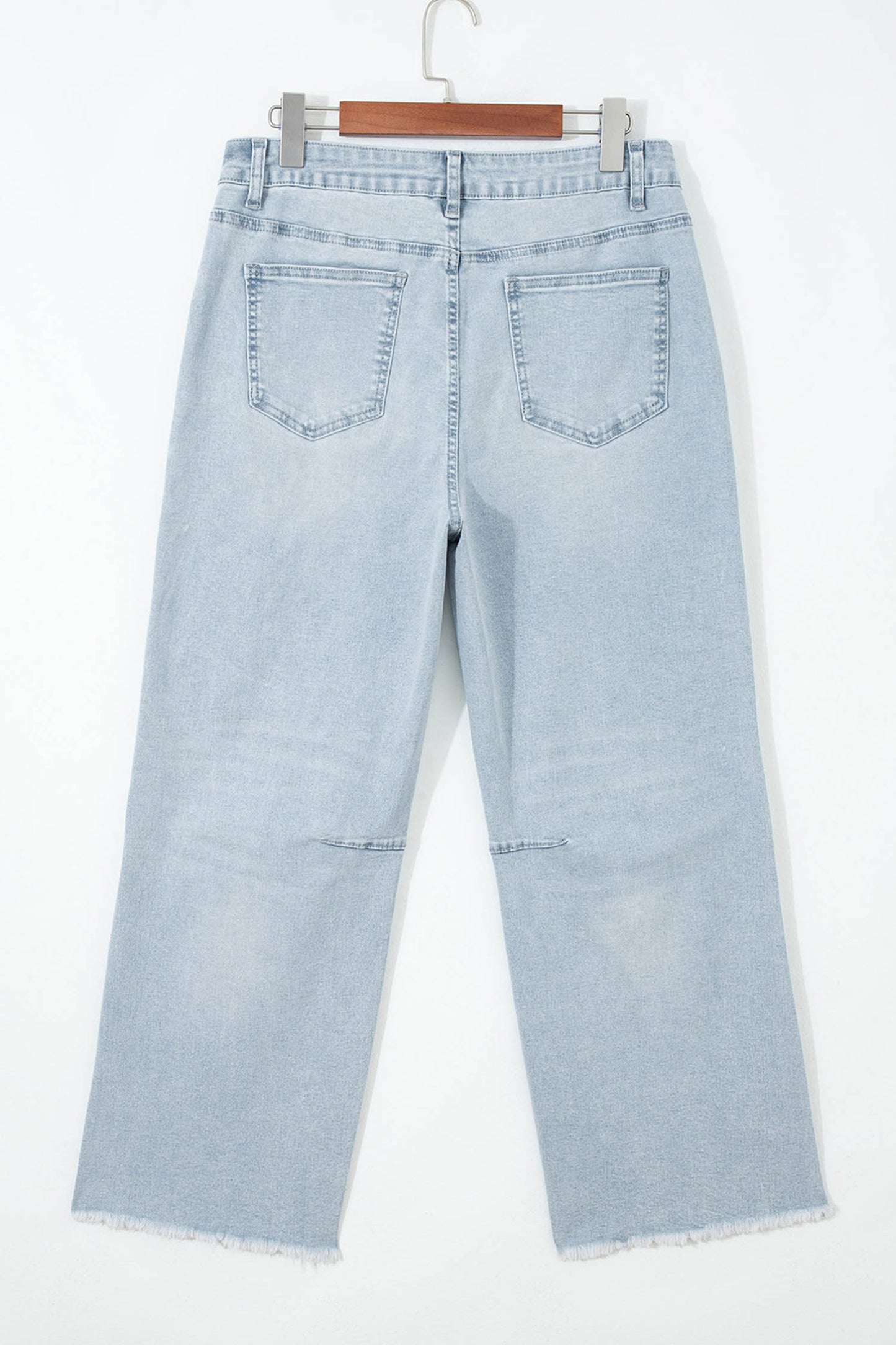 Beau Blue Patriotic Sequin Bow Patched Ankle-Length Shift Jeans