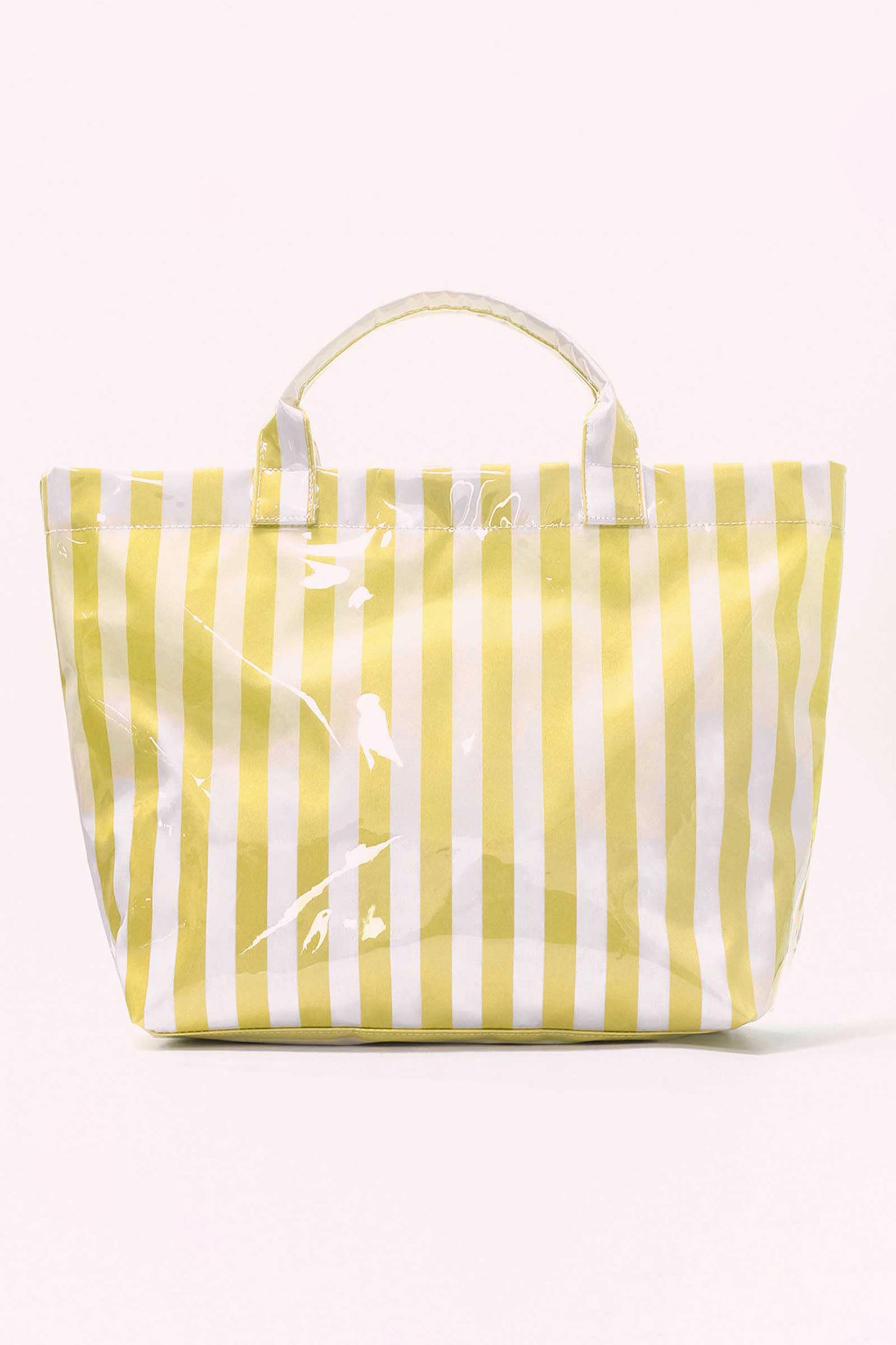 Light Blue Glossy Striped Vinyl Large Tote Bag (Batch Color Gap)