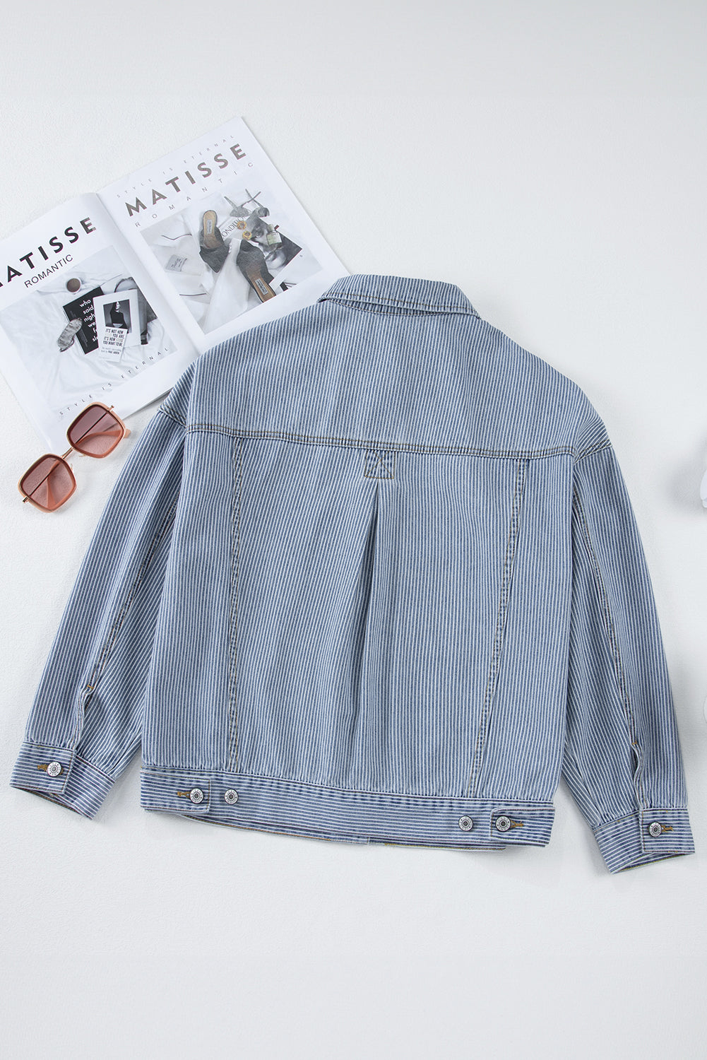 Wild Wind Washed Oversized Pocketed Denim Jacket