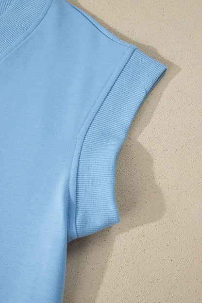 Bonbon Solid Color V Neck Tee Drawstring Pant Set