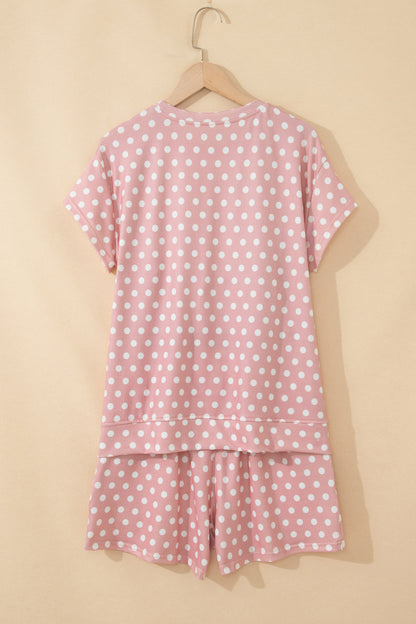 Green Polka Dot Print Short Set