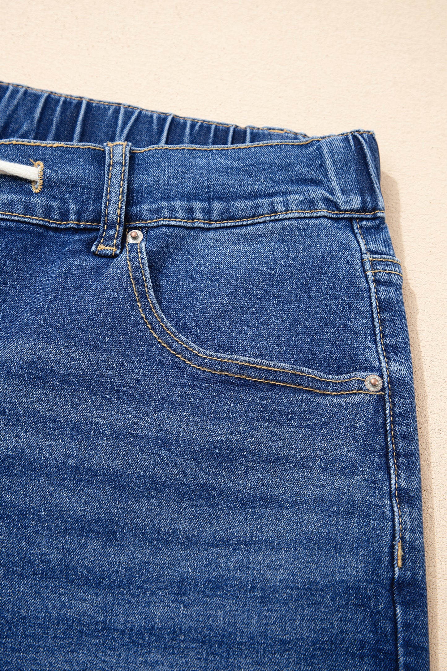 Iceland Blue Acid Wash Contrast Lace-up Plus Size Jeans
