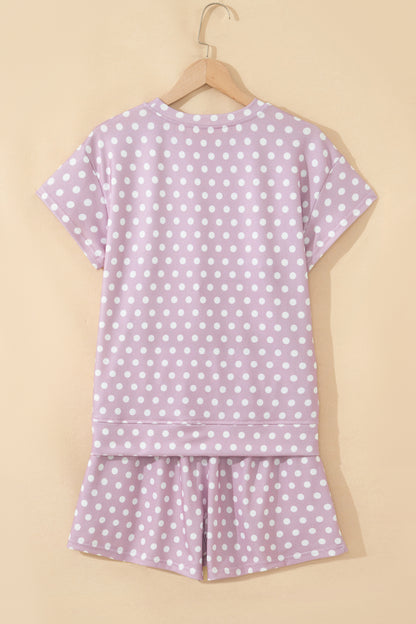 Green Polka Dot Print Short Set