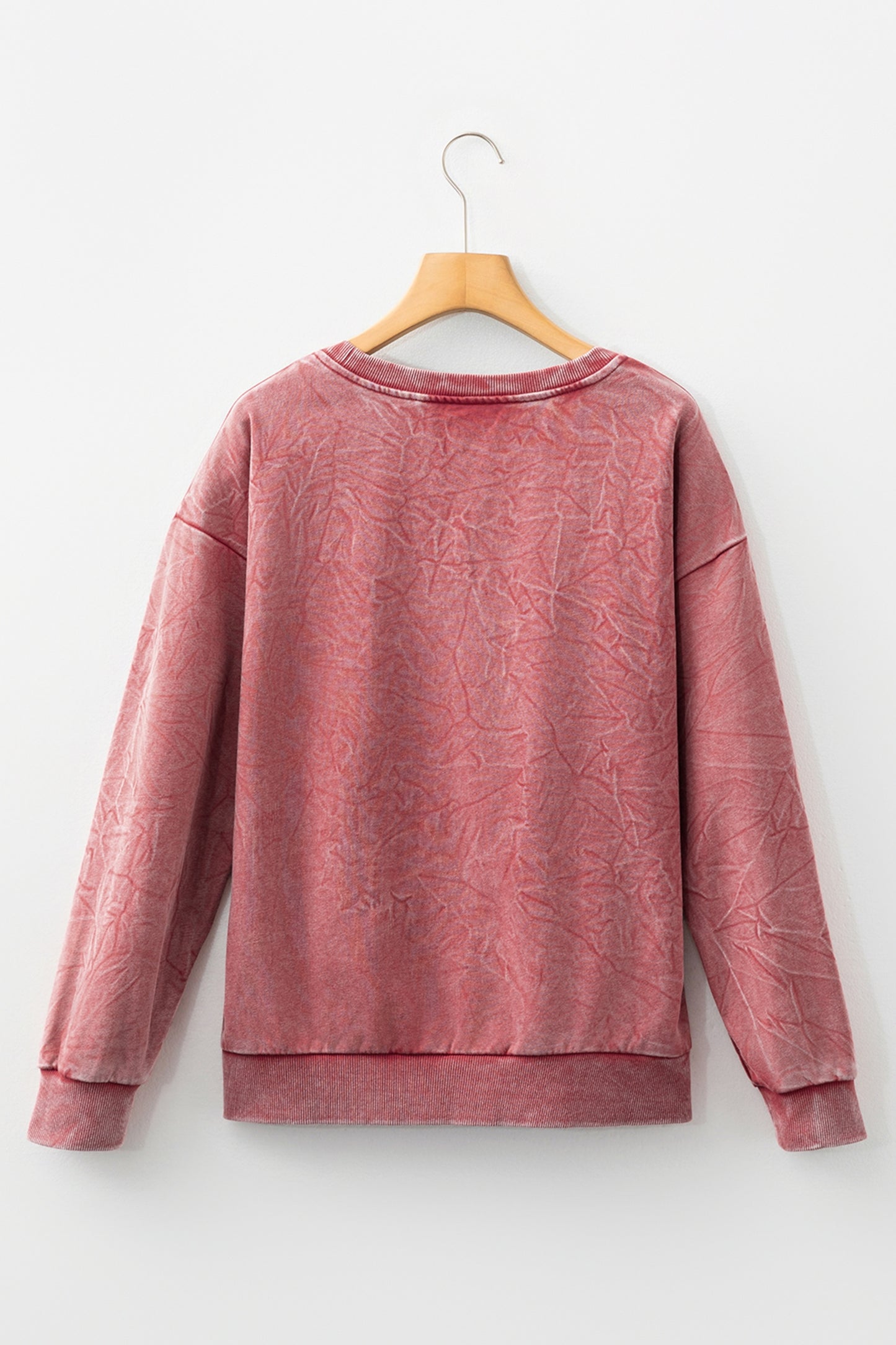 Sea Green  saved by grace Letter Embroidery Mineral Wash Loose Sweatshirt
