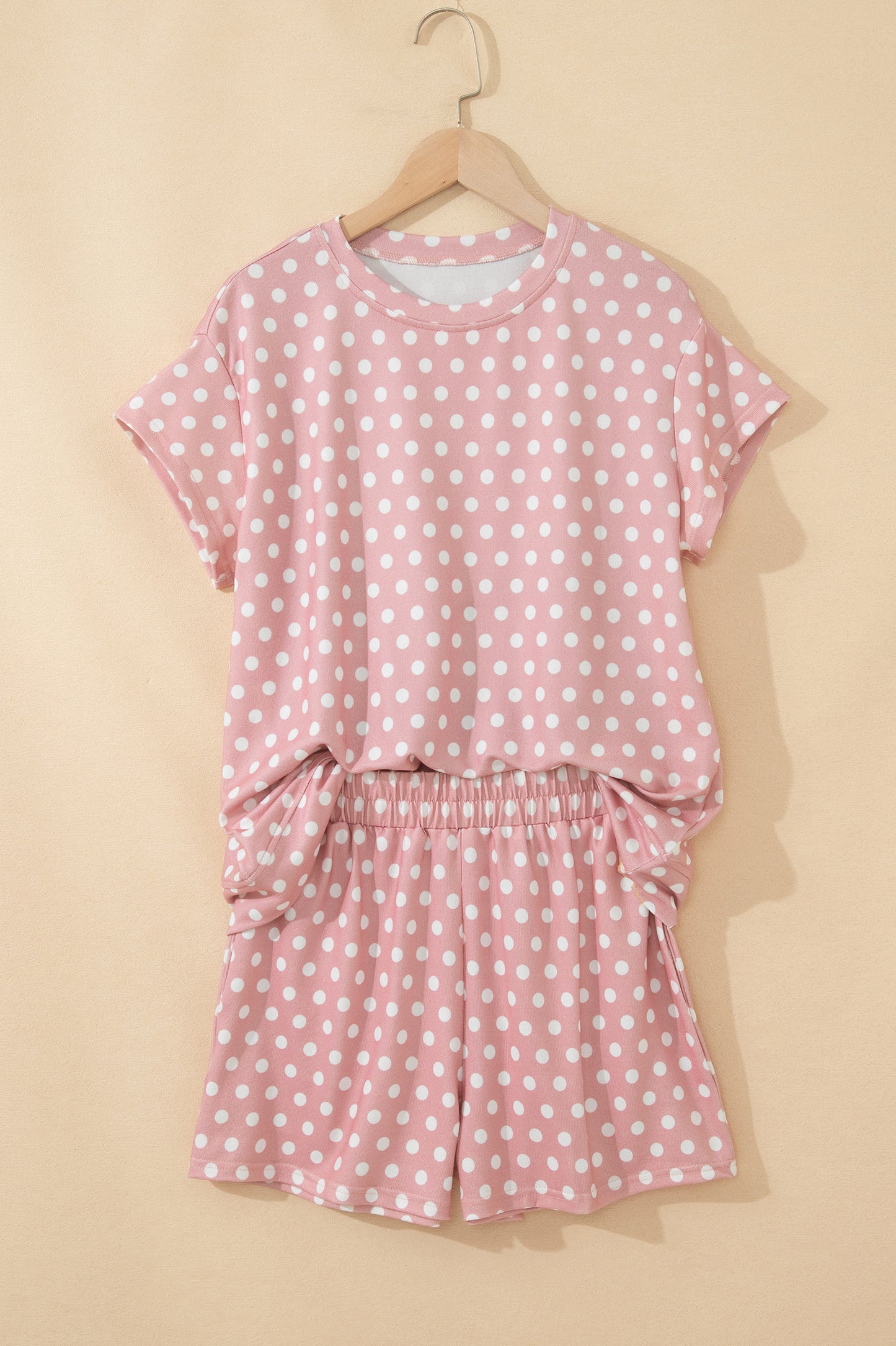 Green Polka Dot Print Short Set