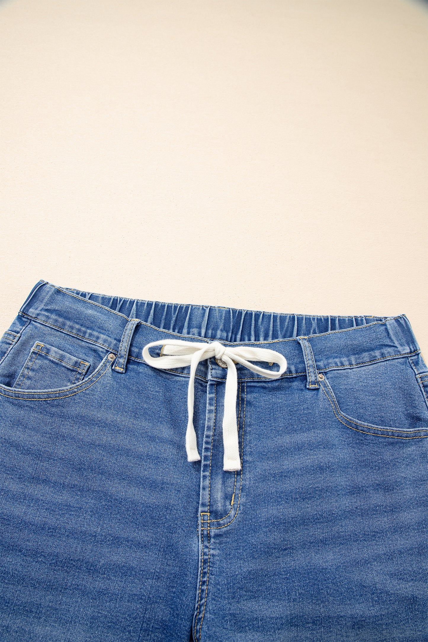 Iceland Blue Acid Wash Contrast Lace-up Plus Size Jeans