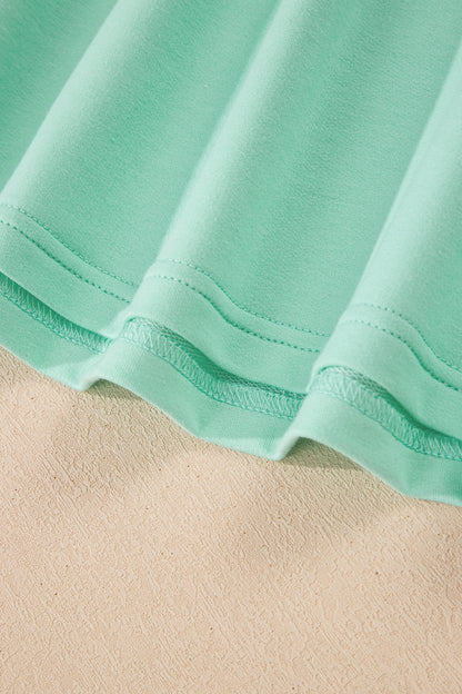 Bonbon Solid Color V Neck Tee Drawstring Pant Set