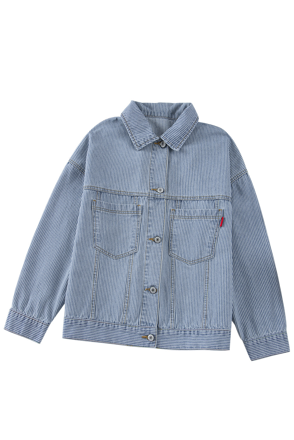 Wild Wind Washed Oversized Pocketed Denim Jacket