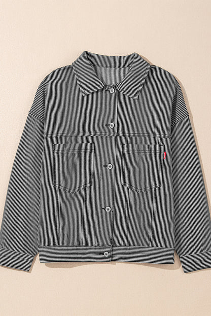 Wild Wind Washed Oversized Pocketed Denim Jacket
