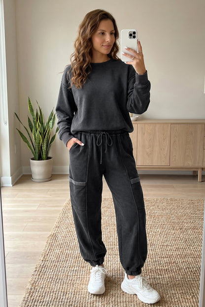 Skobeloff Solid Colorblock Jogger Pants Set