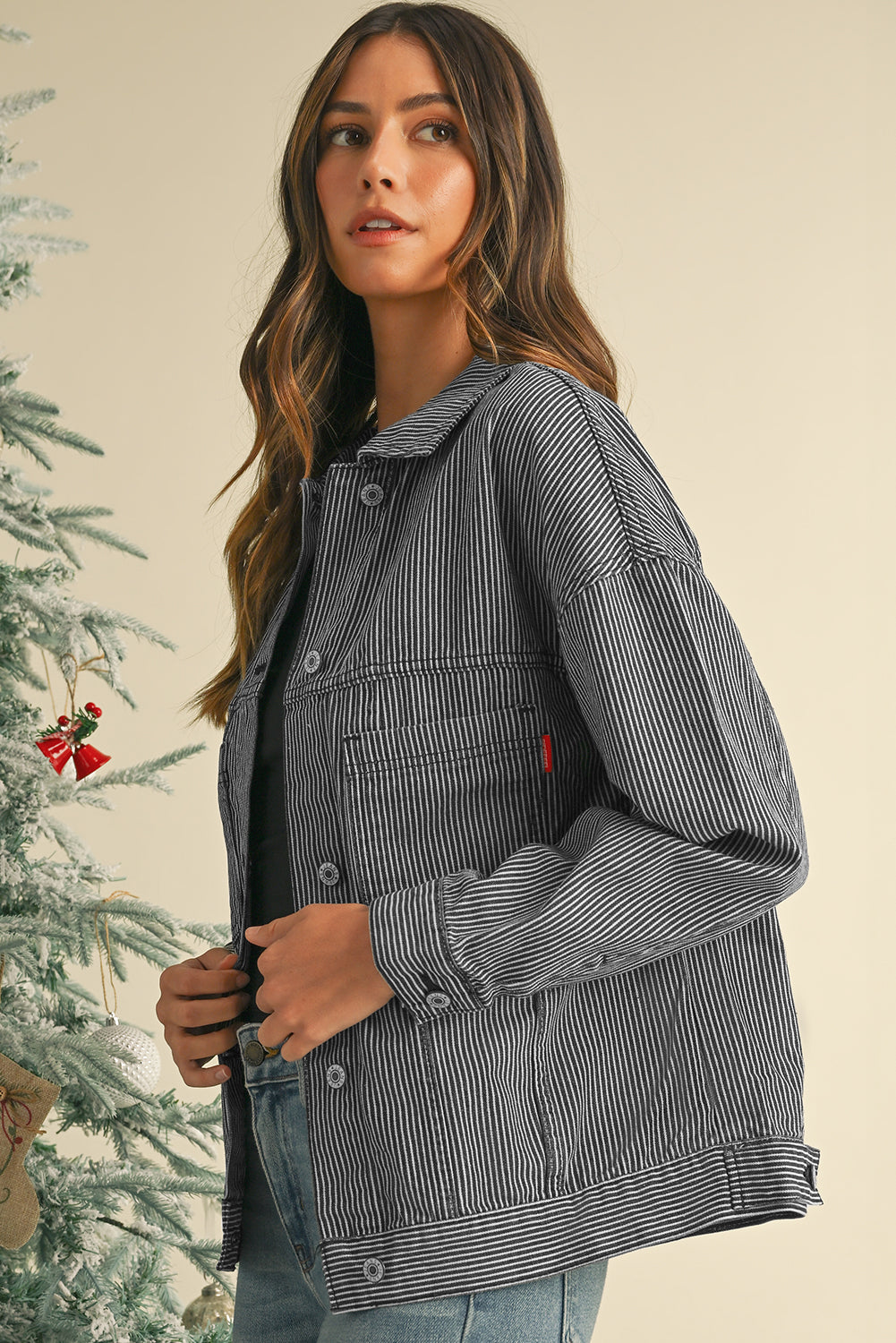 Wild Wind Washed Oversized Pocketed Denim Jacket