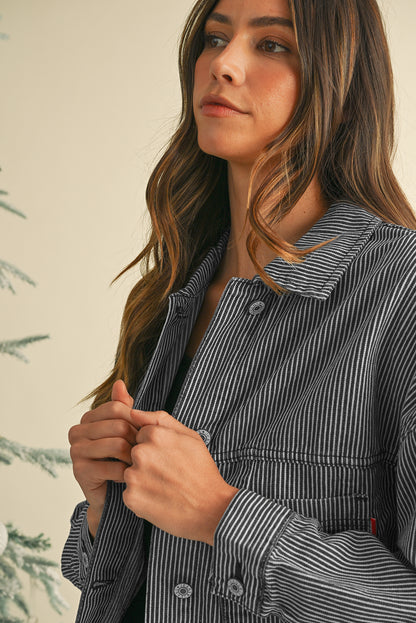 Wild Wind Washed Oversized Pocketed Denim Jacket