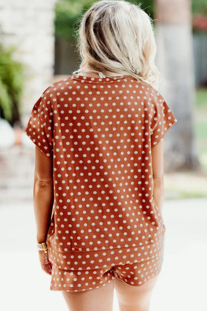 Green Polka Dot Print Short Set