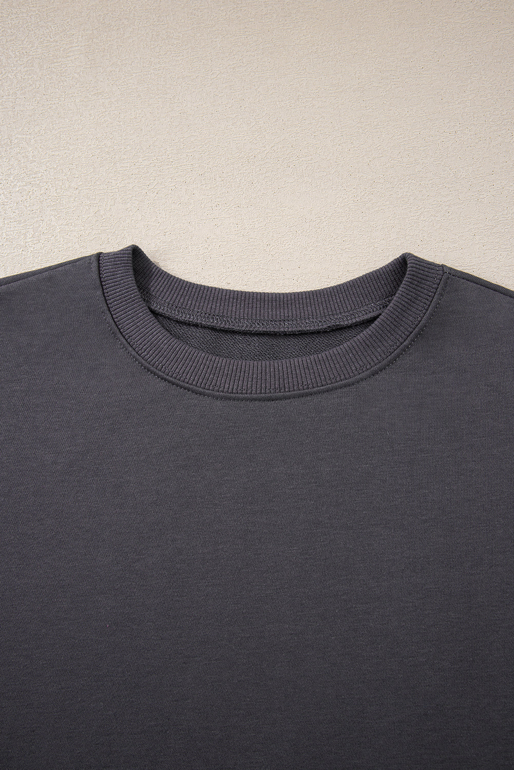 Navy Blue Preppy Striped Sleeve Loose Sweatshirt