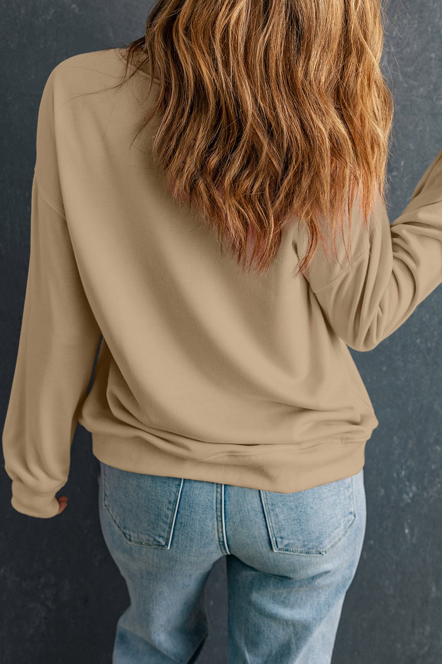 Khaki Created with Purpose Western Mallard Graphic Casual Pullover Sweatshirt