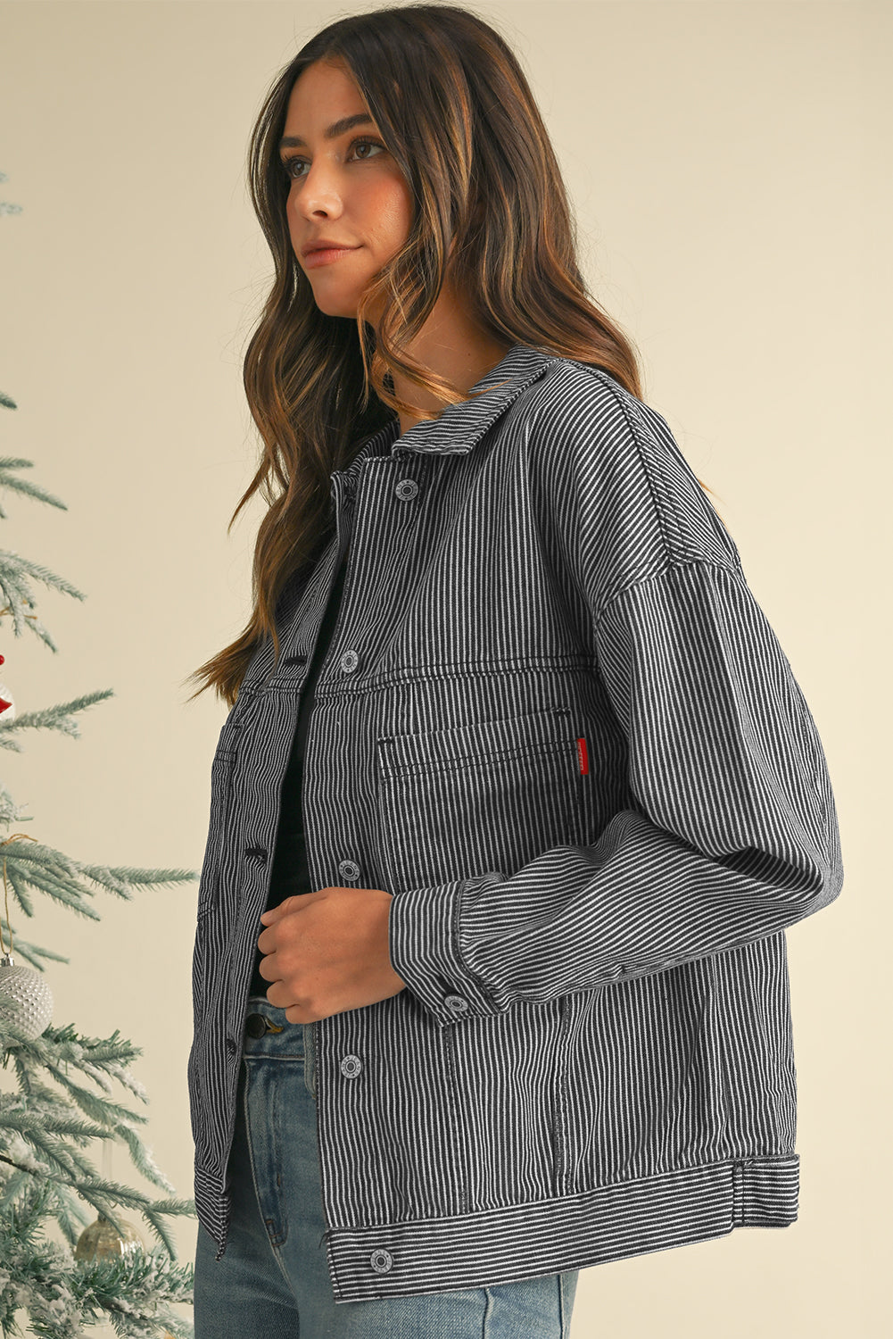 Wild Wind Washed Oversized Pocketed Denim Jacket