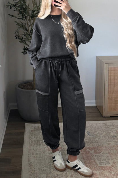 Skobeloff Solid Colorblock Jogger Pants Set