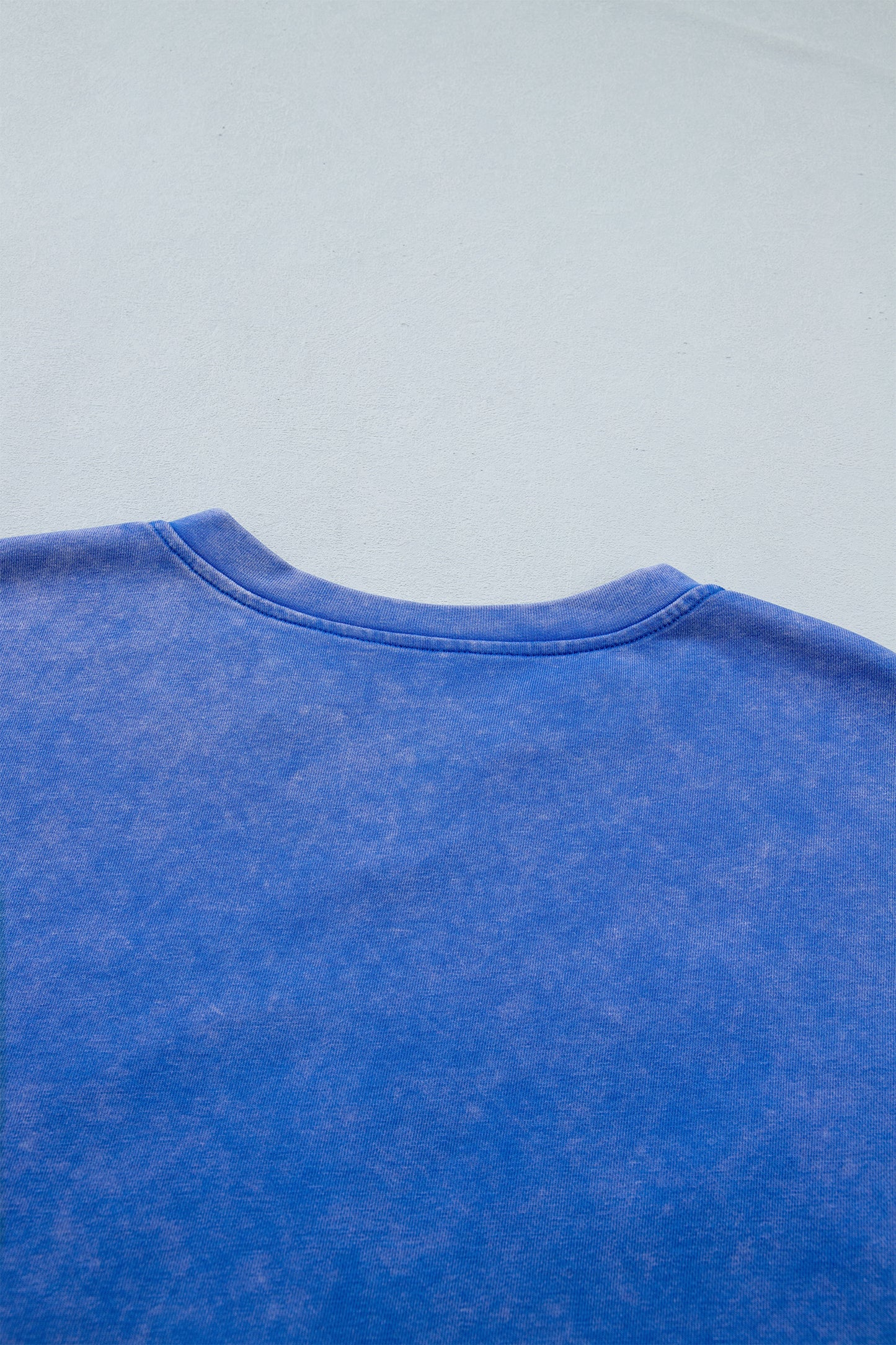 White Patriot Star Patched Notched Neck Mineral Washed Tee